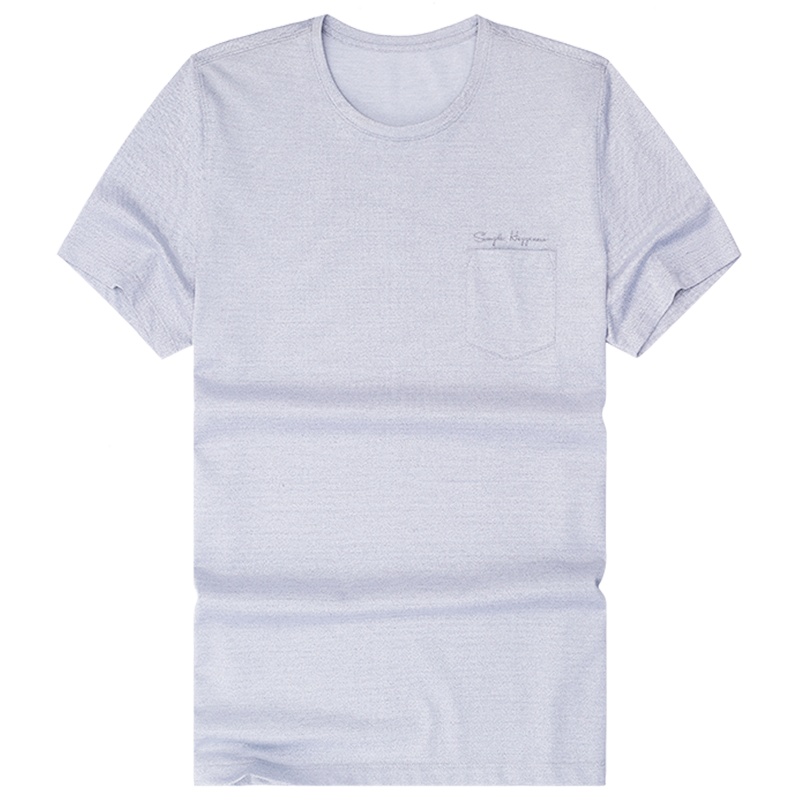 布先生短袖T恤 桑蚕丝纯色休闲短t 圆领简约夏季男士上装AF10098