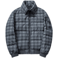 千纸鹤男士格子羽绒服2019冬季新款青年立领时尚保暖外套潮60127