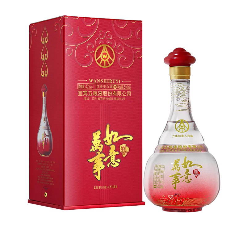 五粮液股份 万事如意 人和福 42度 500ml*6瓶 整箱 浓香型 白酒