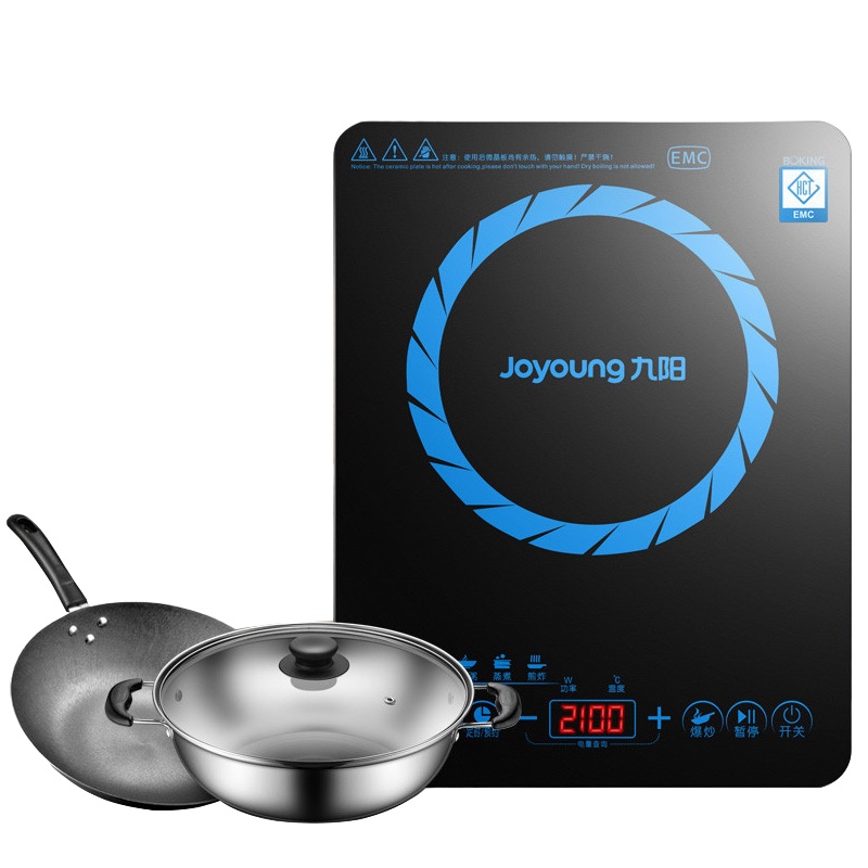 九阳(Joyoung) 电磁炉家用电磁灶 2200W一键爆炒 防辐认证降噪定时功能双锅多功能 C21S-C572