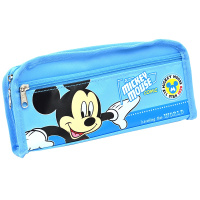 迪士尼(Disney) 卡通笔袋 Z0890蓝色米奇大容量文具盒 学习用品 中小学生铅笔盒 男女孩学生奖品 韩版创意奖品