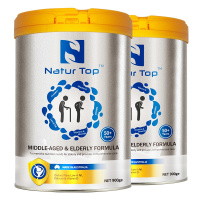澳洲原装进口 诺崔特(Natur Top) 中老年成人奶粉 脱脂高钙高蛋白多维牛奶粉(无蔗糖) 900g*2罐装