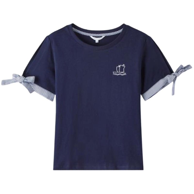 【专柜同款】Puella短袖T恤女2020新款夏季宽松网红上衣学生韩版纯棉蓝色T恤打底衫20014683