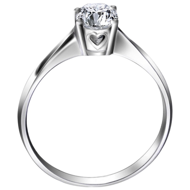 梦克拉Mkela 18K金钻石戒指结婚女戒 心随意动 钻戒单戒心形女戒指