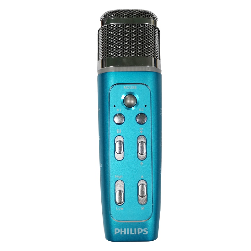 飞利浦VTR5160麦克风全民K歌手机用话筒唱歌多功能录音语音转文本蓝色