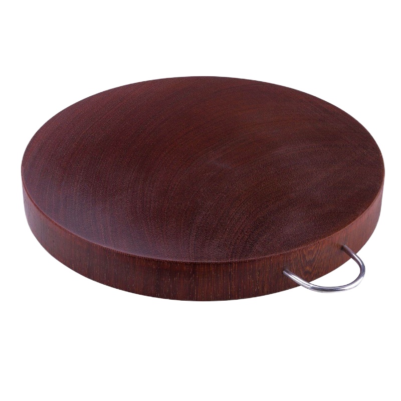 菜板切菜板案板 家用铁木砧板莱板面板厨房用品纳丽雅占板加厚 提手款-直径33cm*4cm厚