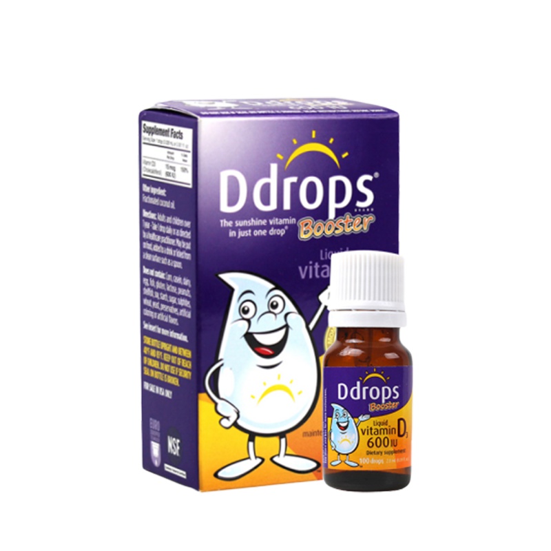 美国进口 Ddrops 婴儿维生素D3滴剂2.8ml/1瓶装 600IU 100滴补钙VD1岁以上适用紫色款