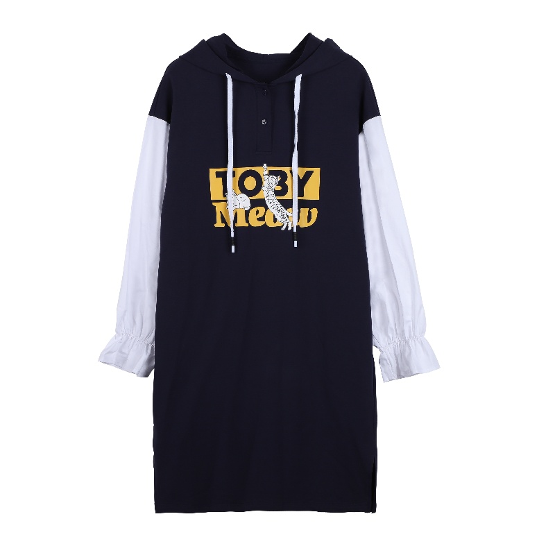 a02新款2020潮流拼接个性印花Polo领连衣裙女DTV1A0561DR