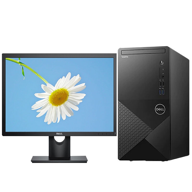 戴尔(DELL)成就3888 高性能商用办公台式机电脑 21.5英寸屏 定制(Intel G6400 8GB 1TB+128GB集显 无光驱 无线网)