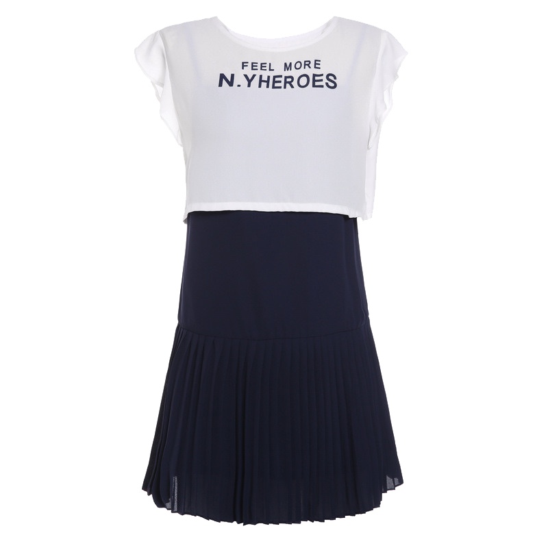 秋水伊人夏新款校园风甜美两件套简约连衣裙FR246