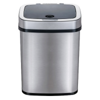 纳仕达智能感应垃圾桶家用小号不锈钢电动翻盖客厅卧室办公室酒店自动开盖卫生桶 DZT-12-5 (太空银12升)