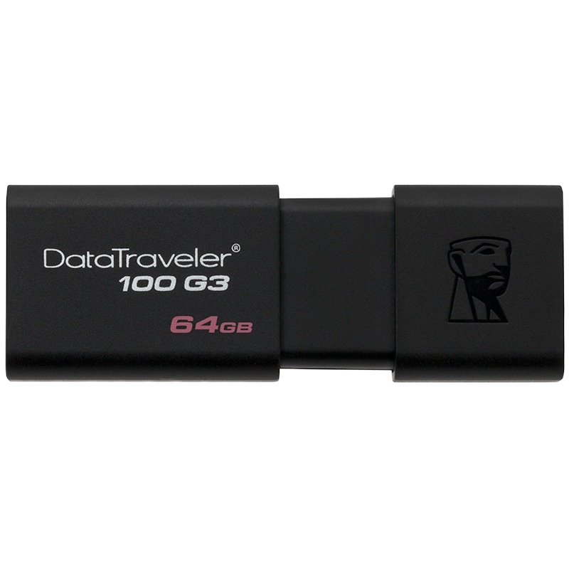 金士顿 64GB USB3.0 U盘优盘 DT100G3 黑色 单只装