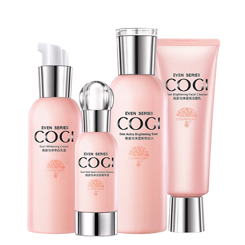 高姿(COGI)美白匀净透亮萃白四件礼盒100g+150ml+30ml+100g护肤套装女补水保湿化妆品
