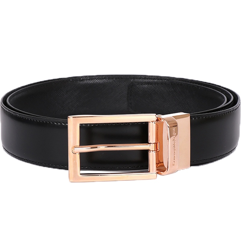 Ermenegildo Zegna 杰尼亚 男士皮革针扣式双面皮带腰带 BCORE3 903C