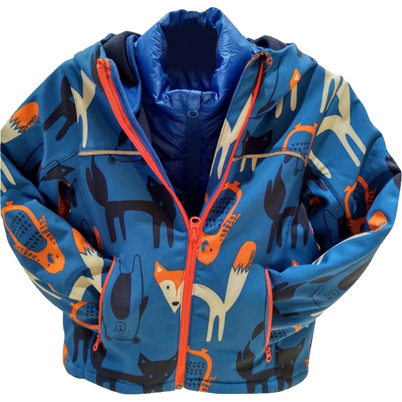 探路者（TOREAD）童装户外男女童软壳二合一羽绒服御寒保暖运动羽绒衣QAEG93025