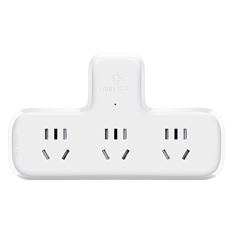 公牛(BULL)GN-9603一转三转换插头3位无开关品字形插座转换插座电源转换器 适用于卧室厨房转换插座