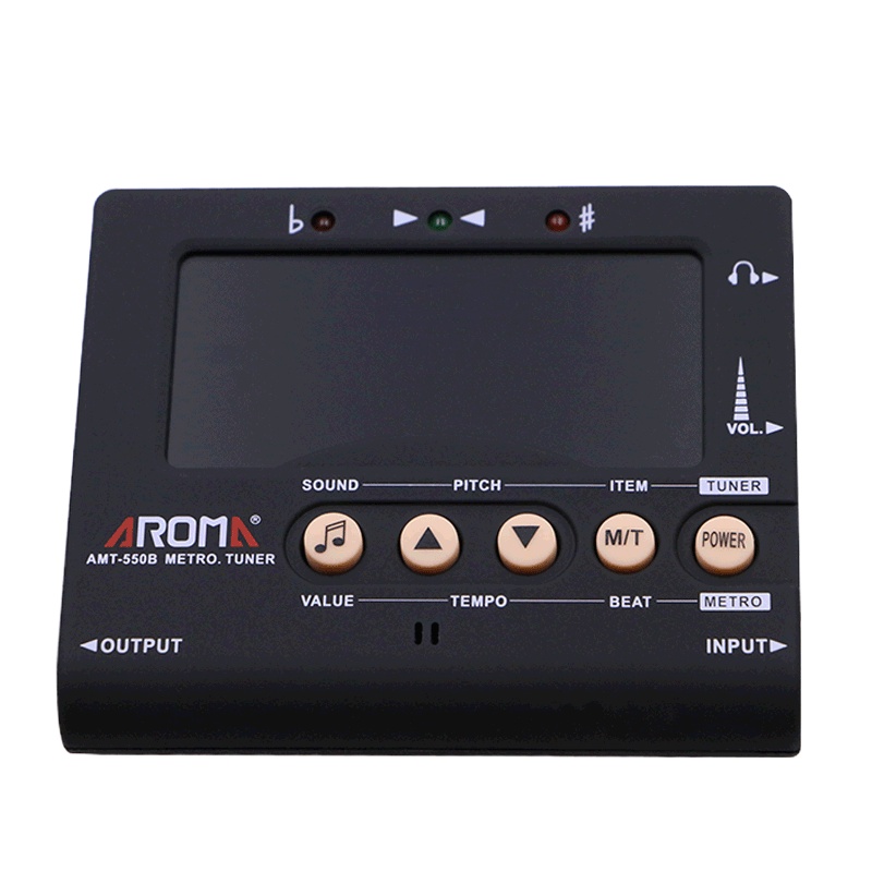 阿诺玛(AROMA)管乐专用调音器萨克斯单簧管长笛小号校音器定音节拍器 [黑色款]管乐专用+电池+拾音线