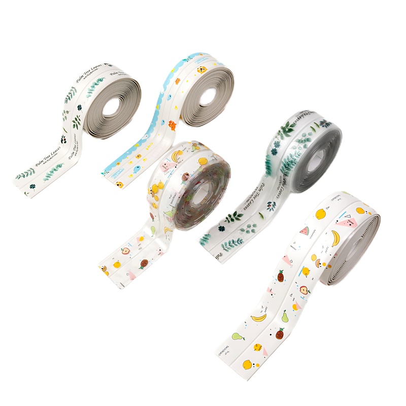 厨房防油防水贴纸 贴浴室CIAA水池水挡水条洗手灶台面防潮美缝贴 A款·单折·透明 0x0cm