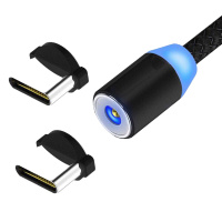 磁吸数据线强力磁铁手机吸头快充电器pe-c二安卓三合一|黑 (2米线)+(头+Type-c)