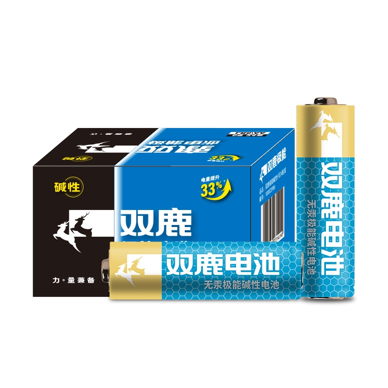 双鹿5号7号1.5v极能碱性锂电池干五号七号大容量无线鼠标儿童玩具指纹锁空调遥控器专用批发24粒