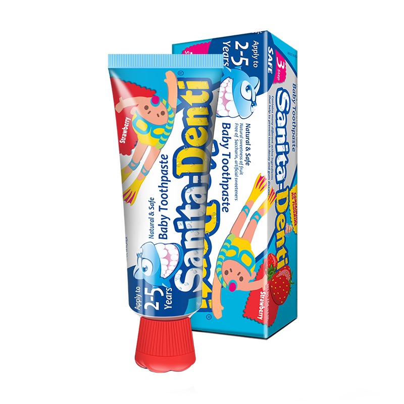 Sanita-denti婴幼儿牙膏(0-2岁)草莓味50g