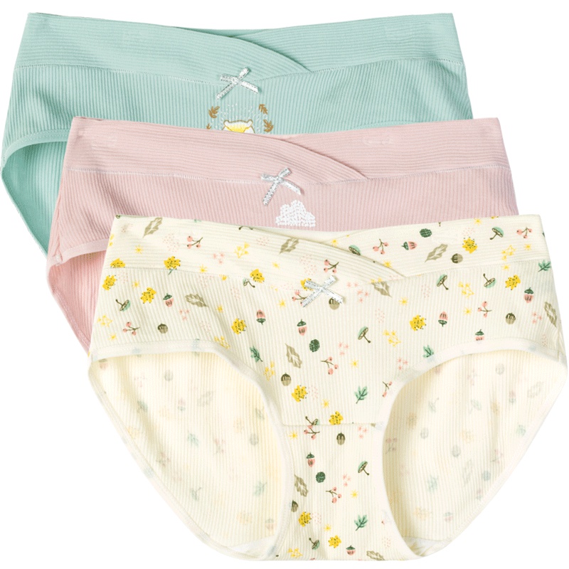 贝贝怡低腰孕妇孕期透气纯棉包臀内裤193Y508