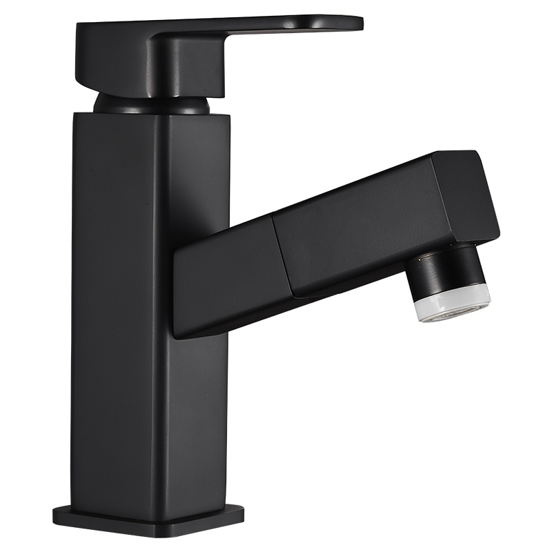 优勤北欧全铜抽拉式水龙头冷热水卫生间洗手洗脸池台上洗面盆家用