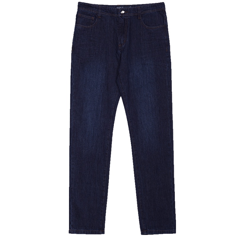 GOLF/高尔夫2019春季新款男商务绅士弹力直筒牛仔裤男式宽松休闲