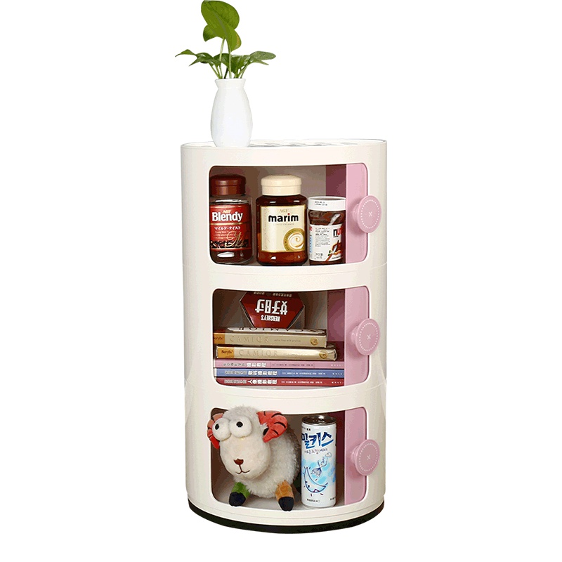 宝优妮创意多层组装儿童整理柜家居收纳 DQ9019-1粉色3层 浅粉色