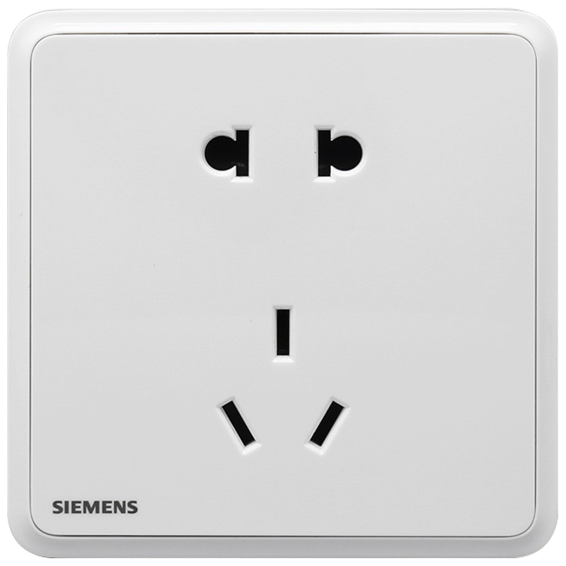 西门子(SIEMENS)开关电源插座面板86型灵蕴系列辰曦白五孔USB一开带16A空调插座