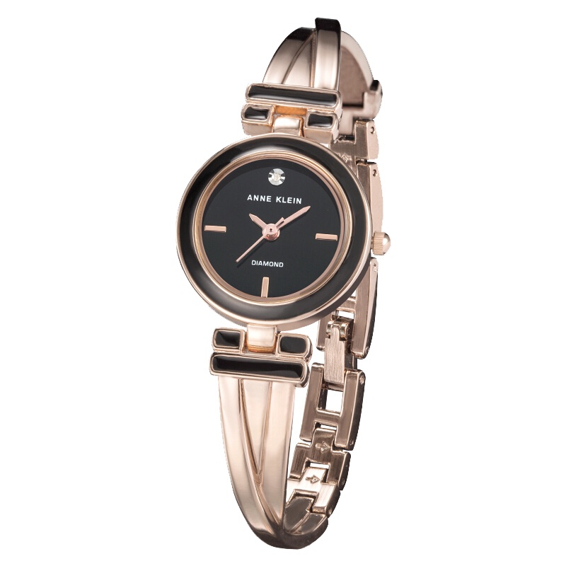 安妮克莱因（ANNE KLEIN）璀璨永恒系列X型迷你镶钻石英女士手表AK/2622BKRG