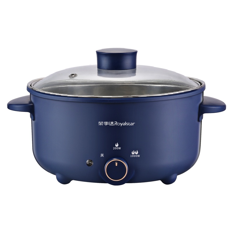 荣事达(Royalstar)多功能电火锅家用多功能3.5L一体式炒菜锅煎炸不粘电煮锅蒸烤电热锅RHG-2501K(蓝)