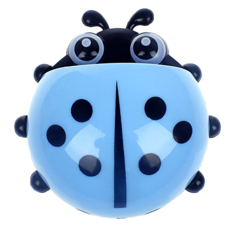 瓢虫牙刷架创意吸盘放牙膏吸壁式牙具收纳盒卡通简约浴室用品牙刷架生活日用 精选特买