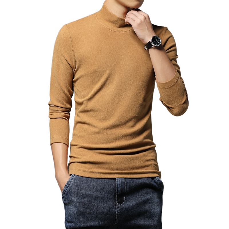 茜靓CHYLLIRN高领打底衫男秋冬保暖加厚内搭长袖T恤纯棉韩版潮百搭上衣