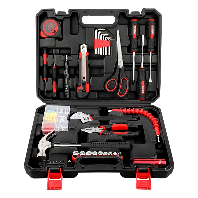 赛拓(SANTO)42件家用工具套装 维修工具箱工具组套 手动工具 螺丝批锤子钳子扳手