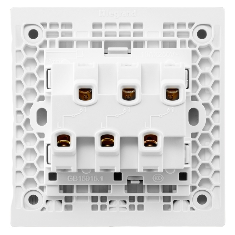 罗格朗 美淳系列 三位单控开关带指示 墙壁开关