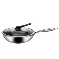 VELOSAN维诺森蜂窝不锈钢炒锅炒菜锅不粘锅少油烟平底锅燃煤气灶电磁炉通用