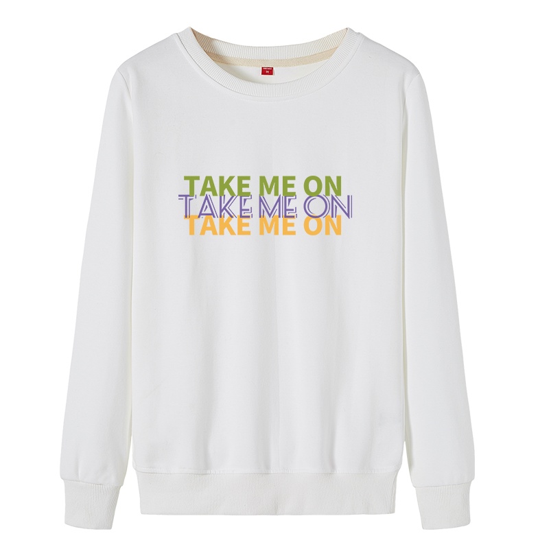 鸭鸭（79.4%棉）春季新款女士圆领卫衣时尚字母印花宽松韩版长袖