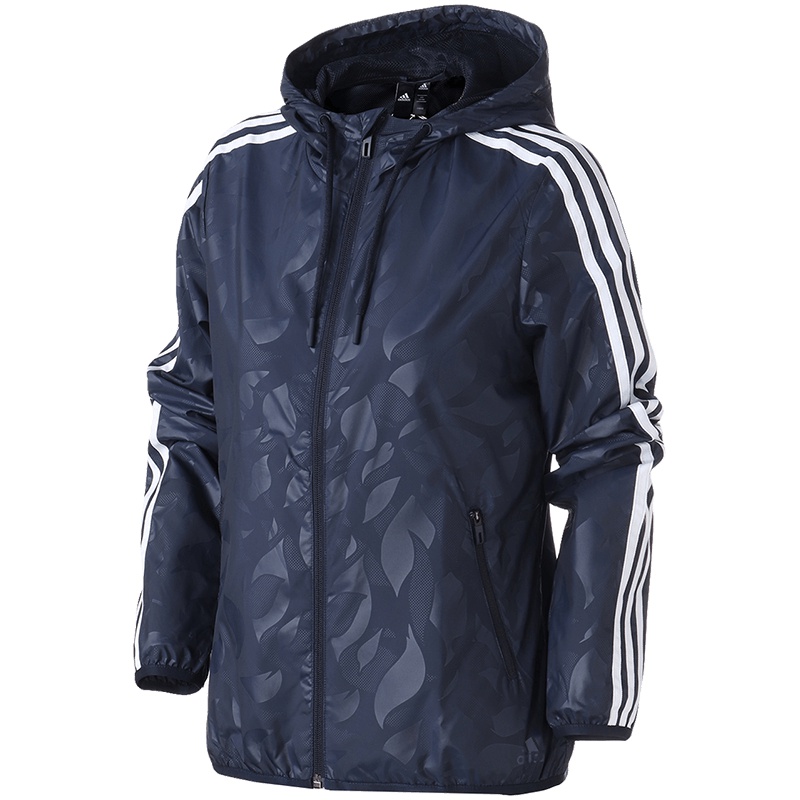 adidas阿迪达斯女子外套夹克连帽休闲运动服DM5334 M DM5316蓝色