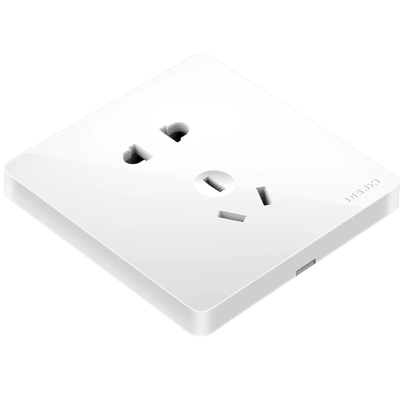 德力西 正五孔10A CD217-HA86大板白色