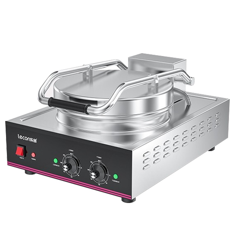 乐创(lecon)商用电饼铛 台式双面煎饼锅电煎锅电烤饼机 台式悬浮式 YCD20钢型