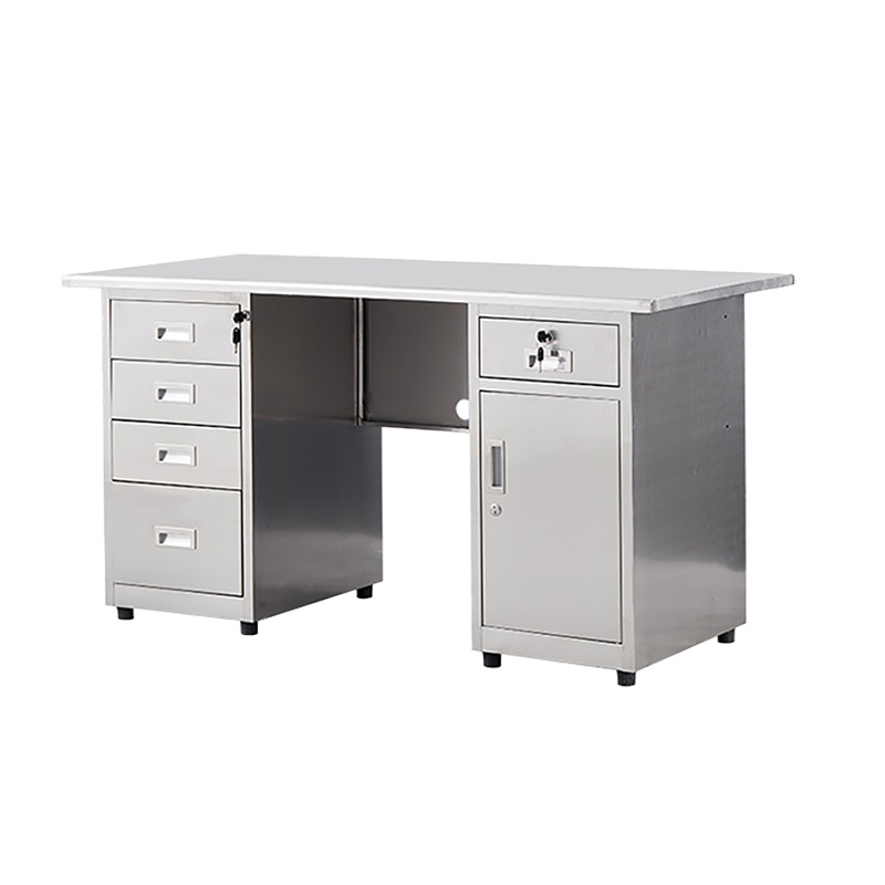 不锈钢电脑办公桌工作台带抽屉