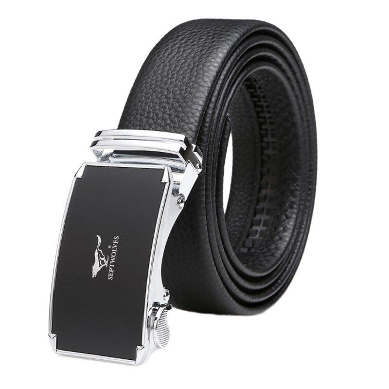 七匹狼(SEPTWOLVES)男士皮带自动扣柔软头层牛皮腰带商务休闲裤带正