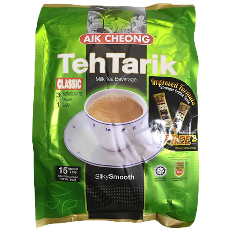 [内置糖袋]益昌老街(AIK CHEONG)香滑奶茶有糖袋装 15条*600g/袋 马来西亚进口