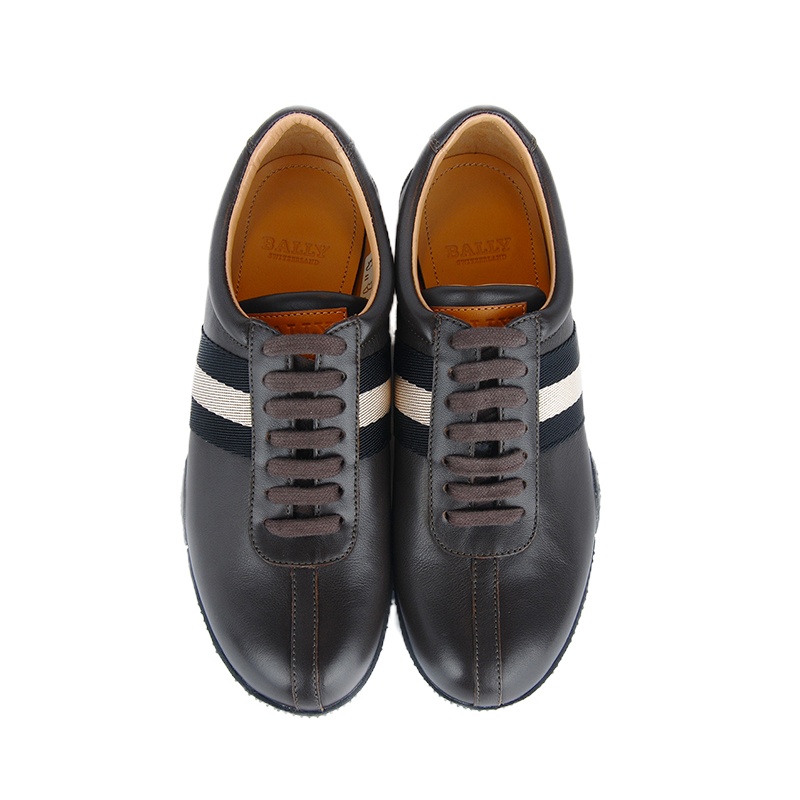 [断码清仓]Bally 巴利女士棕色配黑白条牛皮运动户外休闲鞋 FRANCISCA/06