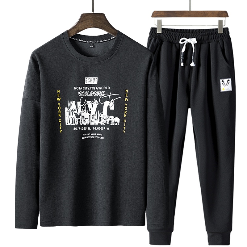 稻草人(Mexican)ins潮流韩版长袖套装男学生网红上衣服原宿bf风男港风