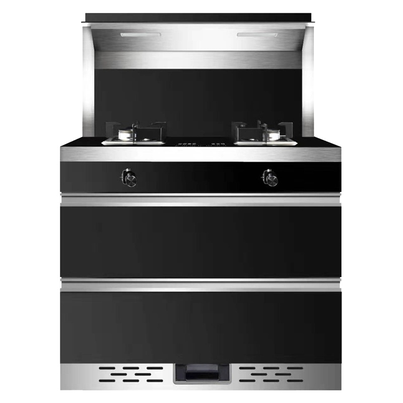 速热奇(SRQ)集成灶 一体灶侧吸下排烟自动清洗抽油烟机大火力燃气灶大容量消毒柜 钢化玻璃台面 液化气