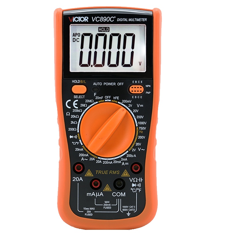 胜利仪器(VICTOR)高精度数字万用表VC890C+ 全自动万能表数显多用表电表 VC990F官方标配