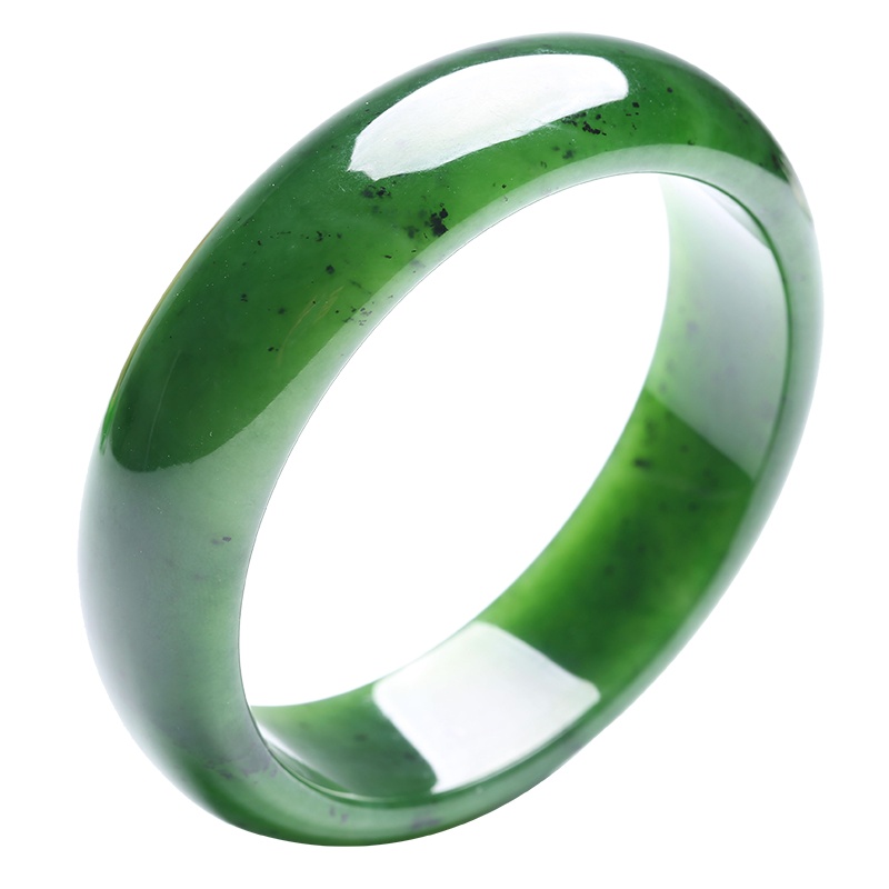 印象眸 和田玉碧玉手镯 玉石手镯 多口径可选附送证书