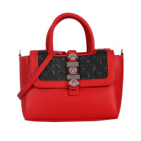 VERSACE JEANS 范思哲奢侈品女士红色聚酯纤维手提单肩包斜挎包 E1VRBBH1 70036